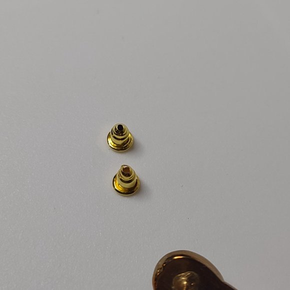 Purple Orange And Gold Tone Link Dangle Earrings - Picture 10 of 15